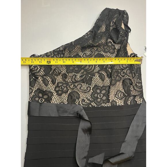 Betsy & Adam Petite One Shoulder Lace Bodice Mermaid Gown Size 6 NWTS - Picture 2 of 7